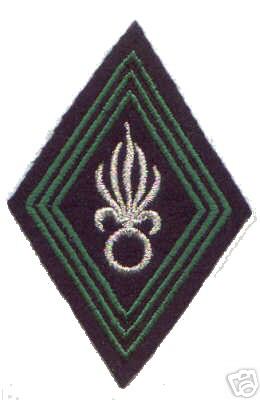 Losange de bras Légion Etrangère Sous-Officier flamme argent REC
