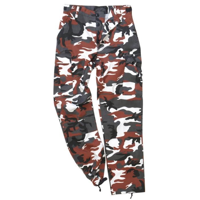 Pantalon treillis BDU red camo urbain camouflage rouge