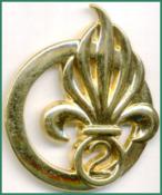 Insigne de béret 2°REI Régiment Etranger d'Infanterie - Légion 