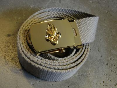 Ceinture en toile beige boucle en métal Légion Etrangère