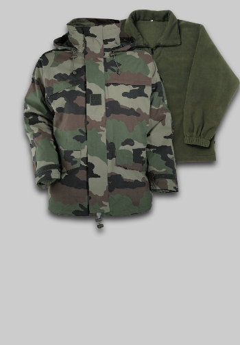 Parka tissu Imperméable-respirant camouflage C/E avec blouson polaire amovible