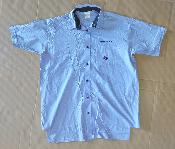 Chemisette de travail bleue lilas manches courtes