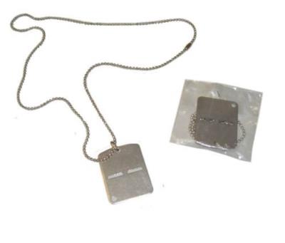 Plaque d'identité en acier dog tag réglementaire Armée Italienne