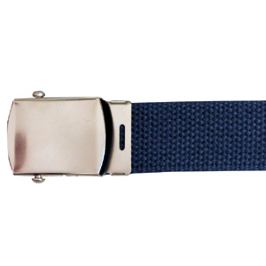 Ceinture en toile bleue boucle en métal