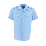 Chemisette manches courtes bleue homme col fermable type Gendarmerie