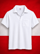 10x polos blancs avec poche - administration Autrichienne