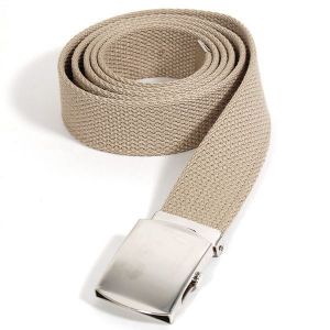 Ceinture en toile beige boucle en métal