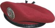 Béret Amarante (rouge) avec insigne des parachutistes métropole